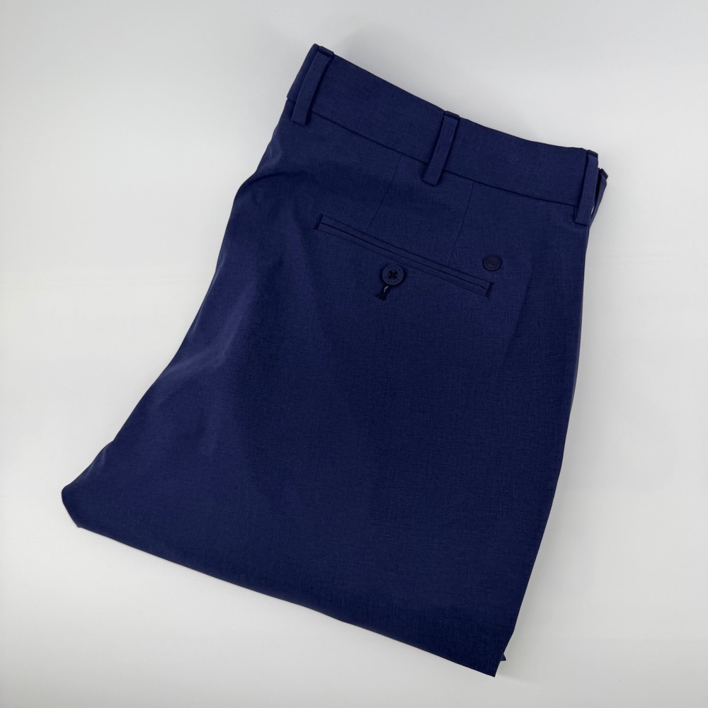 Peter Millar Crown Crafted Performance Trousers 38x32 Navy Blue Tech Golf Pants